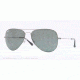 Ray-Ban AVIATOR FLAT METAL RB3513 Sunglasses 147/71-58 - Demi Glos Sand Gunmetal Frame, Green Lenses
