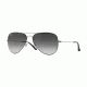 Ray-Ban AVIATOR FLAT METAL RB3513 Sunglasses 154/8G-58 - Demi Gloss Sandblast Silver Frame, Grey Gradient Lenses