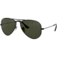 Ray-Ban Aviator Large Metal RB3025 Sunglasses, Black Frame, Crystal Green 58 mm Lenses, L2823-5814