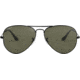 Ray-Ban Aviator Large Metal RB3025 Sunglasses, Black Frame, Crystal Green Polarized 62 mm Lenses, 002-58-6214