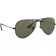 Ray-Ban Aviator Large Metal RB3025 Sunglasses, Black Frame, Crystal Green Polarized 62 mm Lenses, 002-58-6214