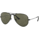 Ray-Ban Aviator Large Metal RB3025 Sunglasses, Black Frame, Crystal Green Polarized 62 mm Lenses, 002-58-6214