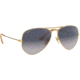 Ray-Ban Aviator Large Metal RB3025 Sunglasses, Gold Frame, Gradient Blue Polar Lenses, RB3025 001/78-58