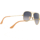 Ray-Ban Aviator Large Metal RB3025 Sunglasses, Gold Frame, Gradient Blue Polar Lenses, RB3025 001/78-58