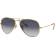 Ray-Ban Aviator Large Metal RB3025 Sunglasses, Gold Frame, Gradient Blue Polar Lenses, RB3025 001/78-58