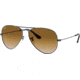 Ray-Ban Aviator Large Metal RB3025 Sunglasses, Gunmetal Crystal Brown Gradient, RB3025 004/51-5814
