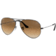 Ray-Ban Aviator Large Metal RB3025 Sunglasses, Gunmetal Crystal Brown Gradient, RB3025 004/51-6214
