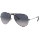 Ray-Ban Aviator Large Metal RB3025 Sunglasses, Gunmetal Crystal Polarized Blue Gradient Gray, RB3025 004/78-5814