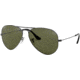 Ray-Ban Aviator Large Metal RB3025 Sunglasses, Gunmetal Frame, Crystal Green Polarized 62 mm Lenses, 004-58-6214