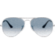 Ray-Ban Aviator Large Metal RB3025 Sunglasses, Silver Crystal Gradient Light Blue, RB3025 003/3F-5814