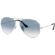 Ray-Ban Aviator Large Metal RB3025 Sunglasses, Silver Crystal Gradient Light Blue, RB3025 003/3F-5814