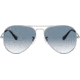 Ray-Ban Aviator Large Metal RB3025 Sunglasses, Silver Crystal Gradient Light Blue, RB3025 003/3F-6214