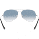 Ray-Ban Aviator Large Metal RB3025 Sunglasses, Silver Crystal Gradient Light Blue, RB3025 003/3F-6214