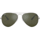 Ray-Ban Aviator Large Metal RB3025 Sunglasses, Silver Crystal Gray Mirror, RB3025 003/40-6214