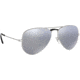 Ray-Ban Aviator Large Metal RB3025 Sunglasses, Silver Frame, Silver Mirror Polar Lenses, RB3025 019/W3-58