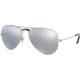 Ray-Ban Aviator Large Metal RB3025 Sunglasses, Silver Frame, Silver Mirror Polar Lenses, RB3025 019/W3-58