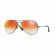 Ray-Ban Aviator Large Metal Sunglasses RB3025 002/4W-58 - Shiny Black Frame, Mirror Gradient Red Lenses