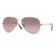Ray-Ban Aviator Large Metal Sunglasses RB3025 004/77-6214 - Gunmetal Crystal Polarized Blue Grad. Pink