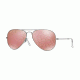 Ray-Ban Aviator Large Metal Sunglasses RB3025 019/Z2-58 - Matte Silver Frame, Brown Mirror Pink Lenses