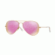 Ray-Ban Aviator Large Metal Sunglasses RB3025 112/1Q-58 - Matte Gold Frame, Brown Mirror Fucsia Polar Lenses
