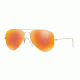 Ray-Ban Aviator Large Metal Sunglasses RB3025 112/69-62 - Matte Gold Frame, Crystal Brown Mirror Orange Lenses