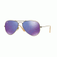 Ray-Ban Aviator Large Metal Sunglasses RB3025 167/1M-55 - Brushed Bronze Demi Shiny Frame, Grey Mirror Purple Lenses