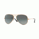 Ray-Ban Aviator Large Metal Sunglasses RB3025 197/71-58 - Shiny Bronze Frame, Light Grey Gradient Dark Grey Lenses