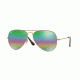 Ray-Ban Aviator Large Metal Sunglasses RB3025 9018C3-58 - Metlallic Medium Bronze Frame, Light Grey Mirror Rainbow 2 Lenses