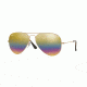 Ray-Ban Aviator Large Metal Sunglasses RB3025 9020C4-58 - Metallic Light Bronze Frame, Light Grey Mirror Rainbow 3 Lenses