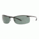 Ray-Ban Cl Carbon Lite Sunglasses RB8305 082/71-6414 - Dark Carbon Frame, Green Lenses, 64mm Lens Diameter