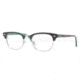 Ray-Ban Clubmaster Eyeglasses RX5154 with Rx Prescription Lenses 5161-4921 - Top Light Havana on Green Frame, Demo Lens Lenses