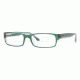 Ray-Ban Eyeglasses RX5114 with No-Line Progressive Rx Prescription Lenses 5162-5216 - Dark Green on Transparent Frame, Demo Lens Lenses