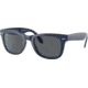 Ray-Ban Folding Wayfarer Classic Sunglasses, Dark Grey Lenses, Blue, 50, RB4105-6197B1-50