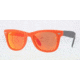Ray-Ban Folding Wayfarer Sunglasses RB4105 601969-5420 - Matte Orange Frame, Crystal Brown/Orange Mirror Lenses