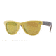 Ray-Ban Folding Wayfarer Sunglasses RB4105 605193-50 - Matte Yellow Frame, Brown Mirror Gold Lenses