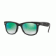 Ray-Ban Folding Wayfarer Sunglasses RB4105 60694J-50 - Matte Black Frame, Mirror Gradient Green Lenses