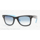 Ray-Ban Original Wayfarer RB2140 Sunglasses with No-Line Progressive Rx Prescription Lenses RB2140-10013F-4722 - Frame Color: Top Black On Transparent Azure, Lens Diameter: 47 mm
