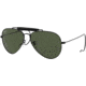 Ray-Ban Outdoorsman Sunglasses, Black Frame, Crystal Green Lens, 58, L9500-5814