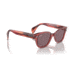 Ray-Ban RB0880SF Sunglasses, Transparent Pink Frame, Dark Violet Polarized Lens, Asian Fit, 53, RB0880SF-6639AF-53