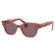 Ray-Ban RB0880SF Sunglasses, Transparent Pink Frame, Dark Violet Polarized Lens, Asian Fit, 53, RB0880SF-6639AF-53