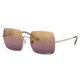 Ray-Ban RB1971 Square Sunglasses - Womens, Rose Gold Frame, Red Mirror Polarized Lens, 54, RB1971-9202G9-54