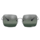 Ray-Ban RB1971 Square Sunglasses - Womens, Silver Frame, Blue Mirror Polarized Lens, 54, RB1971-9242G6-54