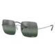 Ray-Ban RB1971 Square Sunglasses - Women's, Silver Frame, Blue Mirror Polarized Lens, 54, RB1971-9242G6-54