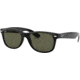Ray-Ban RB2132 New Wayfarer Sunglasses, 55mm, Black Frame, Crystal Green Lens, Polarized 901-58-5518