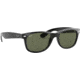 Ray-Ban RB2132 New Wayfarer Sunglasses, Black Frame, Crystal Green Lenses, 901-58