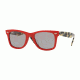 Ray-Ban RB2140F Single Vision Prescription Sunglasses, 54mm, Red/Tortoise, RB2140F-1243P2-54-SV