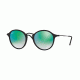 Ray-Ban RB2447 Sunglasses 901/4J-49 - Shiny Black Frame, Mirror Gradient Green Lenses