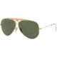 Ray-Ban RB3138 Shooter Sunglasses, Arista Frame, Crystal Green 62 mm Lenses, 001-6209