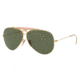 Ray-Ban RB3138 Shooter Sunglasses, Arista Frame, G-15 Green Lens, 58, RB3138-W3401-58