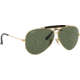 Ray-Ban RB3138 Shooter Sunglasses, Gold Frame, Dark Green Lenses, RB3138 181-62
